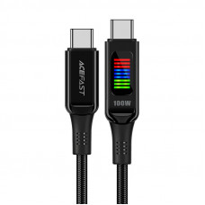 Acefast USB-C to USB-C cable Acefast C7-03 1.2m, with display (black)