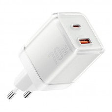 Essager Wall charger Yueqi 70W GaN USB-C + USB-A (white)