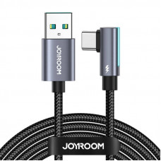 Joyroom USB to USB-C cable, angled Joyroom S-AC027A17 3A, 1.2m (black)