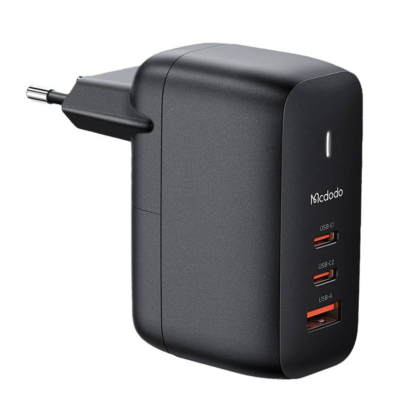 65 W sienas lādētājs Mcdodo CH-0291 2x USB-C, USB-A (melns)