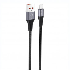 X112 USB-A uz USB-C kabelis, 3A, 1m (melns)