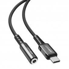 Adapteris USB-C uz mini ligzdu 3,5 mm Acefast C1-07 18 cm (melns)