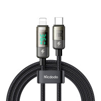 Mcdodo CA-3600 USB-C uz Lightning kabelim, automātiska izslēgšana, 36 W, 1,2 m (melns)