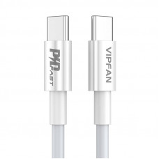 USB-C uz USB-C kabelis VFAN P02, 1m (balts)