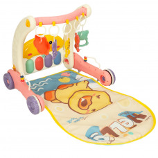 Educational mat push walker with piano 2-in-1 Bibi-inn pink