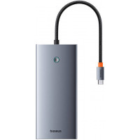 Baseus PortalJoy 13 in-1 centrmezgls USB-C līdz HDMI+DP+VGA+C+USB+PD+RJ45+SD/TF+3,5 mm (pelēks)