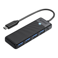 Hub 4in1 USB A3.0x4 (melns)