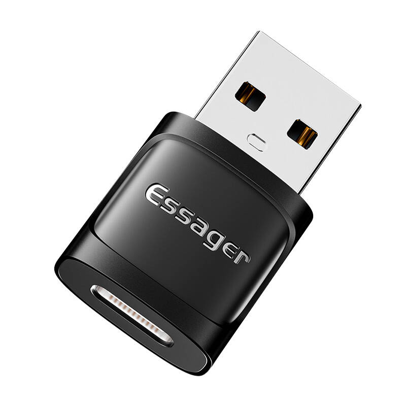 Essager Adapter OTG USB-C sieviešu un USB 3.0 vīrišķais Essager (melns)