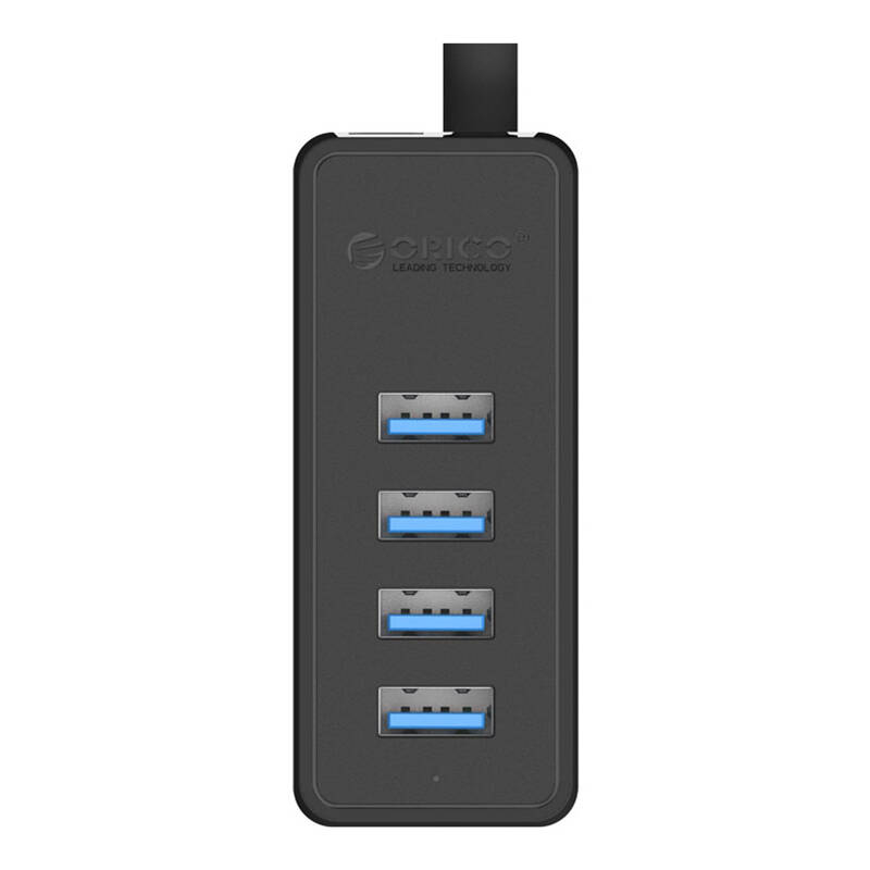 W5P-030 USB uz 4x USB 3.0 centrmezgla adapteris (melns)