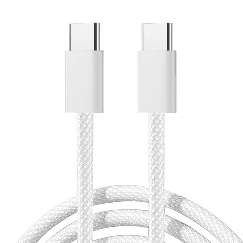 S-A45 USB-C–USB-C kabelis, 60 W, pīts, 1 m (balts)