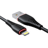 USB uz Lightning kabelis VFAN Anti-Break X01, 3A, 1m (melns)