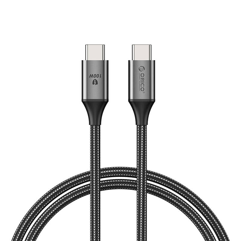 Orico 100 W USB-C uz USB-C uzlādes kabelis (melns)