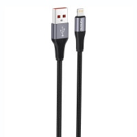 X112 USB-A uz Lightning kabelis 2.4A, 1m (melns)