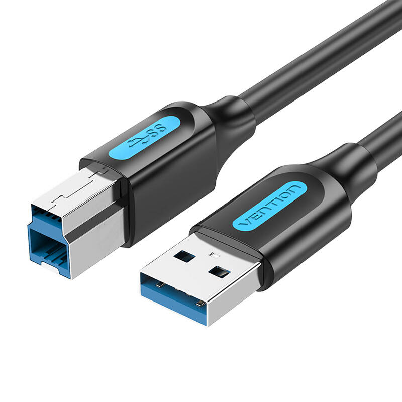 USB 3.0 A līdz B drukas kabelis Vention COOBF 2A 1m melns PVC