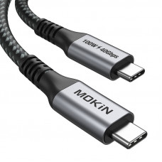 Kabelis USB-C MOKiN 1.2m 100W PD USB4 40Gbps (melns)