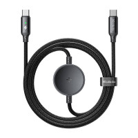 CA-4170 divi vienā USB-C kabelis + Samsung Watch bezvadu lādētājs, 60 W, 1,5 m