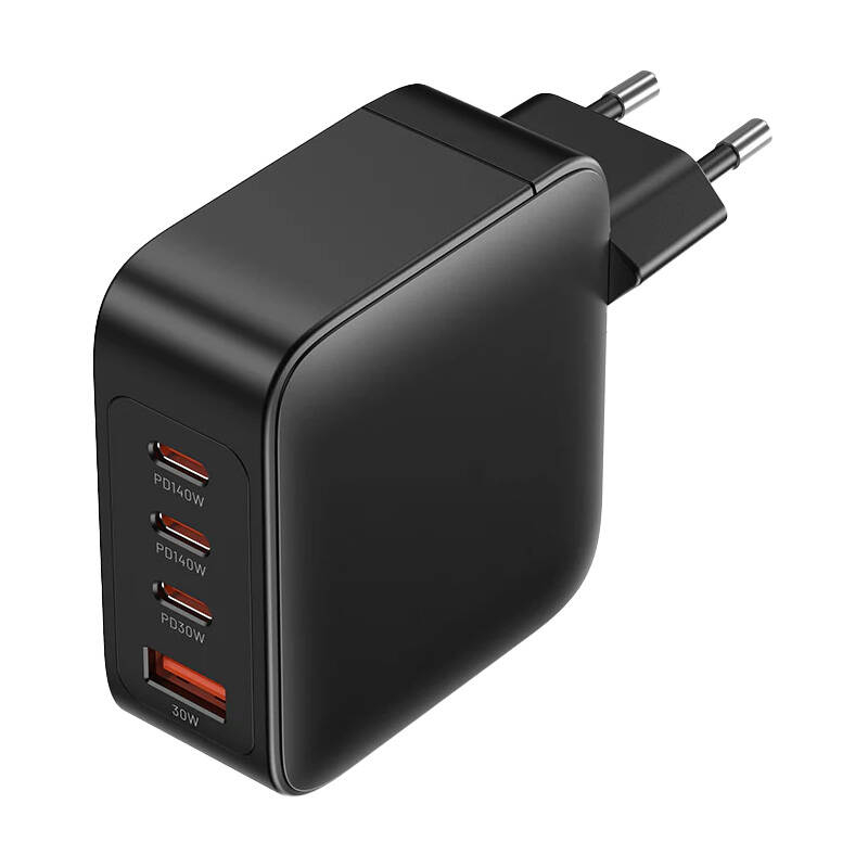 Vention Wall charger, Vention, FEIB0-EU,  3xUSB-C, USB- A, 140W/140W/30W/18W, GaN (czarna)