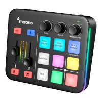 Spēļu audio mikseris,RGB, Bluetooth, 48 V Phantom Power tiešraides straumēšanai, apraide, satura izveide