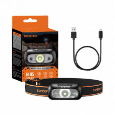 Superfire galvas lukturis Superfire HL05-D, 110lm, USB