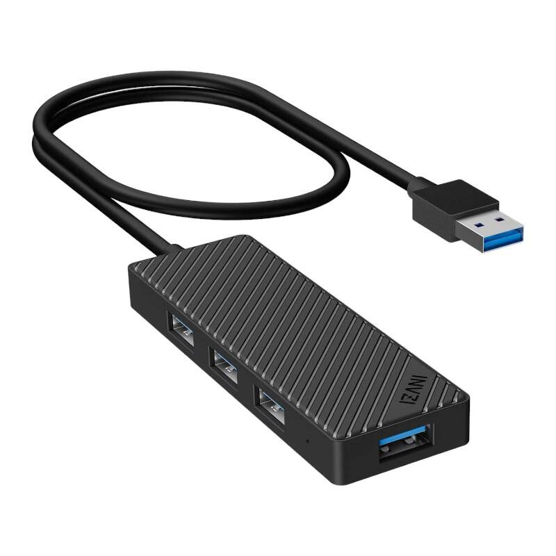 Invzi Adapter Hub 4 in 1, INVZI, MH04, 4x USB 3.0 (black)