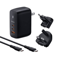 Mcdodo CH-8442 UK/ASV/ES tīkla lādētājs, 2x USB-C + USB-A, USB-C kabelis 2m, 65W (melns)