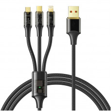 3in1 USB uz USB-C / Lightning / mikro USB kabelis, Mcdodo CA-3330, 1,2 m (melns)