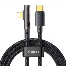 CA-3390 36 W 1,2 m USB-C līdz Lightning leņķa kabelim (melns)