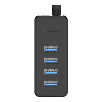 W5P-100 USB uz 4x USB 3.0 centrmezgla adapteris (melns)