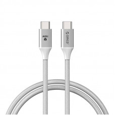 Orico 100 W USB-C uz USB-C uzlādes kabelis (balts)