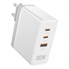 Sienas lādētājs, Vention, FEGW0-EU, 2xUSB-C, USB-A, 100W/100W/30W, GaN (balts)