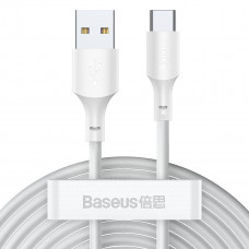 Baseus vienkāršā Wisdom datu kabeļa komplekts no USB uz Type-C 5A (2 gab./komplektā）1,5 m balts