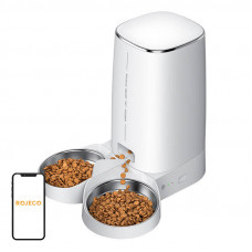 Rojeco 4L Automatic Pet Feeder WiFi Version with Double Bowl