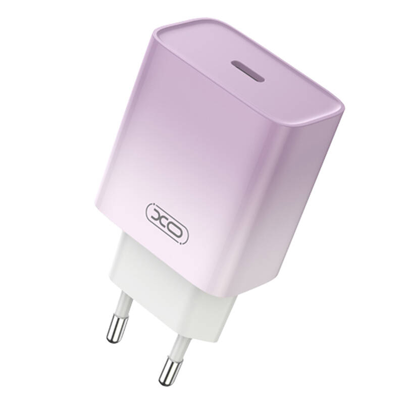 Sienas lādētājs XO CE18, USB-C, PD30W (violeta)