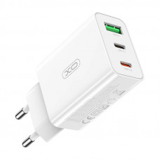 Sienas lādētājs, XO L101, USB + 2x USB-C, PD 20W (balts)