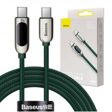 Kabelis no USB-C uz USB-C, Baseus, displejs, 100 W, 2 m (zaļš)