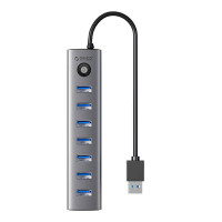 CL7U USB-C uz 7x USB 3.0 centrmezgla adapteris (pelēks)