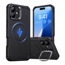 Cyber ​​Tough (HaloLock) ESR futrālis ar statīvu iPhone 16 (melns)