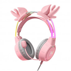 Onikuma X15Pro Gaming Headphones Pink/Deer Horns