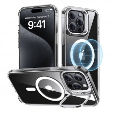 Classic Hybrid (HaloLock) maciņš ar statīvu priekš iPhone 16 Pro Max (caurspīdīgs)