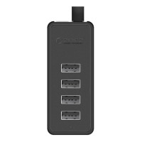 W5P-100 USB uz 4x USB 2.0 centrmezgla adapteris (melns)