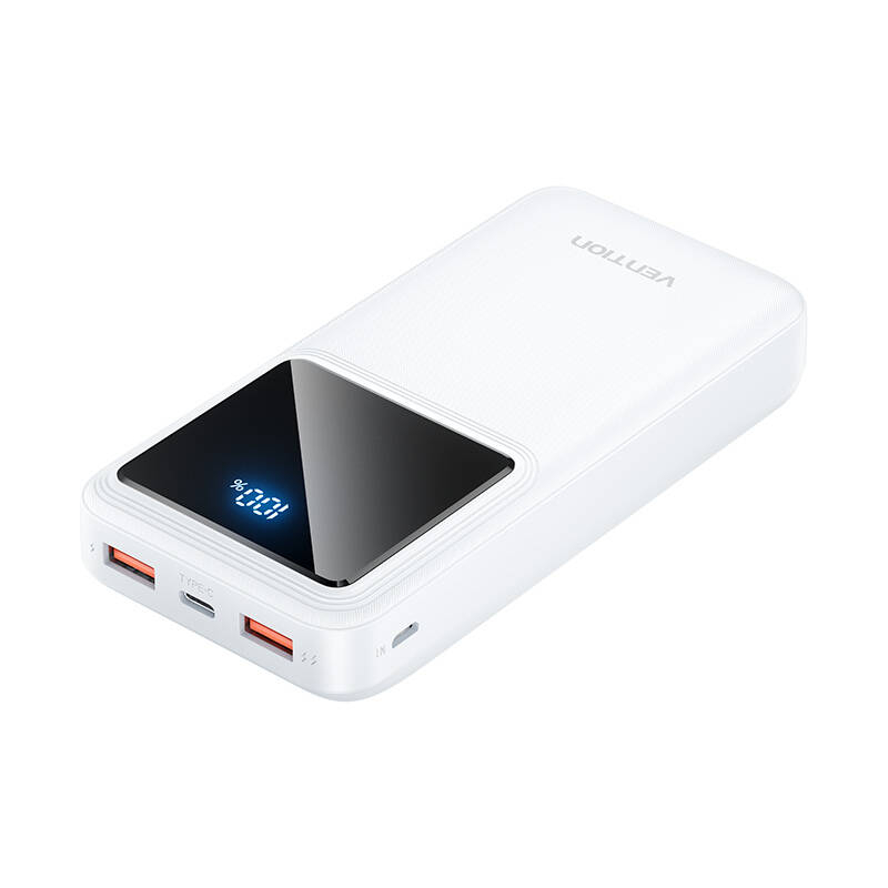 Vention Powerbank, Vention, FHLW0, 20000mAh, Micro-USB, USB-C, 2xUSB-A, 22.5W (white)