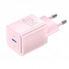 Sienas lādētājs, Vention, FEPP0-EU, USB-C, 20W, GaN (rozā)