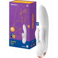 Dubultais vibrators Satisfyer Double Flex ar lietotni (balts)