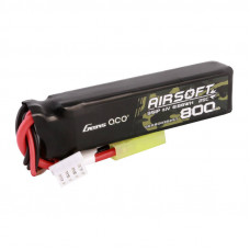 Gens Ace Lipo 800MAH 11.1V 25C 3S1P Airsoft Gun Lipo akumulators ar mini Tamiya spraudni