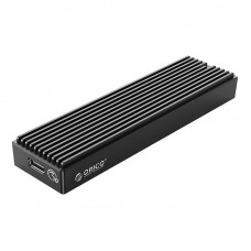 NVME M.2, 10 gb/s, USB-A–USB-C + USB-C–USB-C diska korpuss (melns)