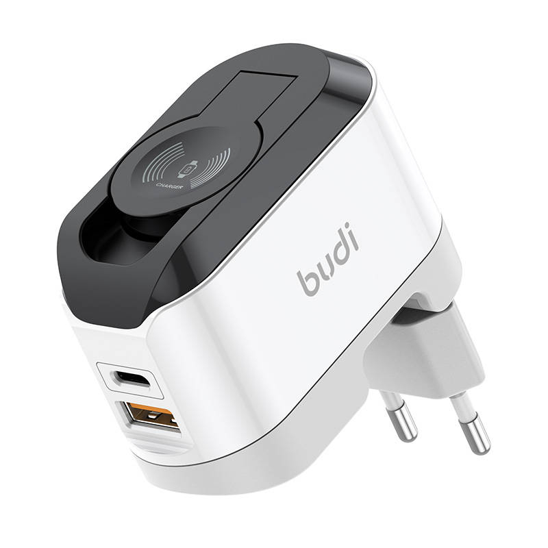 Budi Wireless charger Budi 330WE, USB-C, 20W (black and white)