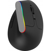 Bezvadu vertikālā pele Delux M618C 2.4G 1600DPI RGB (melna)