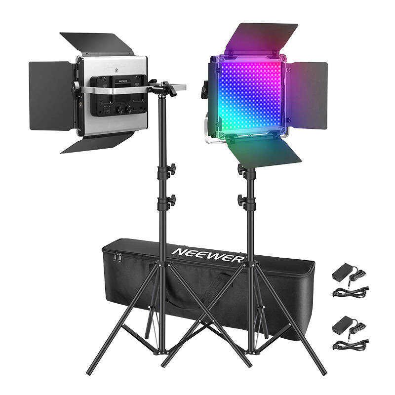 Fotogrāfēšanas lampas,dažādas krāsas Neewer 660 PRO RGB LED, divas lampas 50W 3200-5600K