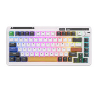 Bezvadu mehāniskā tastatūra Royal Kludge KZZI K75 pro RGB, Moment Switch (melnbalta)