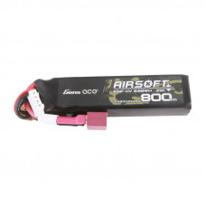 Gens Ace Lipo 800MAH 11.1V 25C 3S1P Airsoft Gun Lipo akumulators ar T (Deans) spraudni